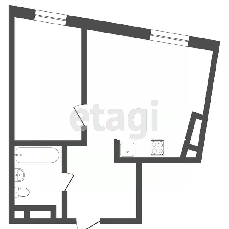 1-к кв. Тюменская область, Тюмень ул. Газовиков, 73к3 (46.2 м) - Фото 2
