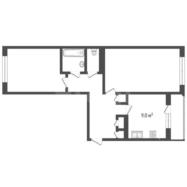 2-комнатная квартира: Псков, Юбилейная улица, 51 (53.2 м) - Фото 1