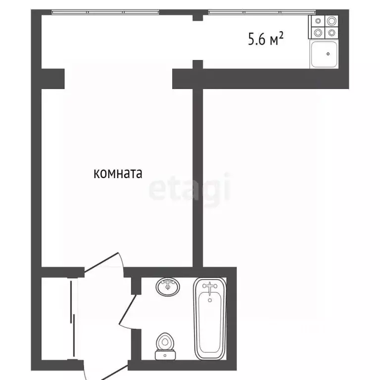 1-к кв. Ставропольский край, Пятигорск Транзитная ул. (34.0 м) - Фото 1
