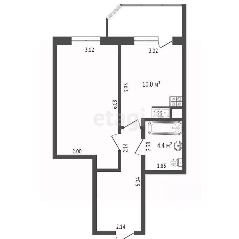 1-к кв. Ханты-Мансийский АО, Сургут ул. Крылова, 53/2 (40.3 м) - Фото 1