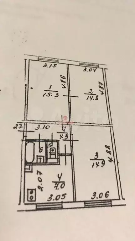 3-к. квартира, 60 м, 1/5 эт. - Фото 0