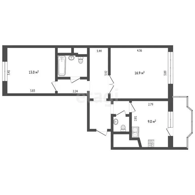 2-комнатная квартира: Москва, Перекопская улица, 34к3 (56 м) - Фото 0