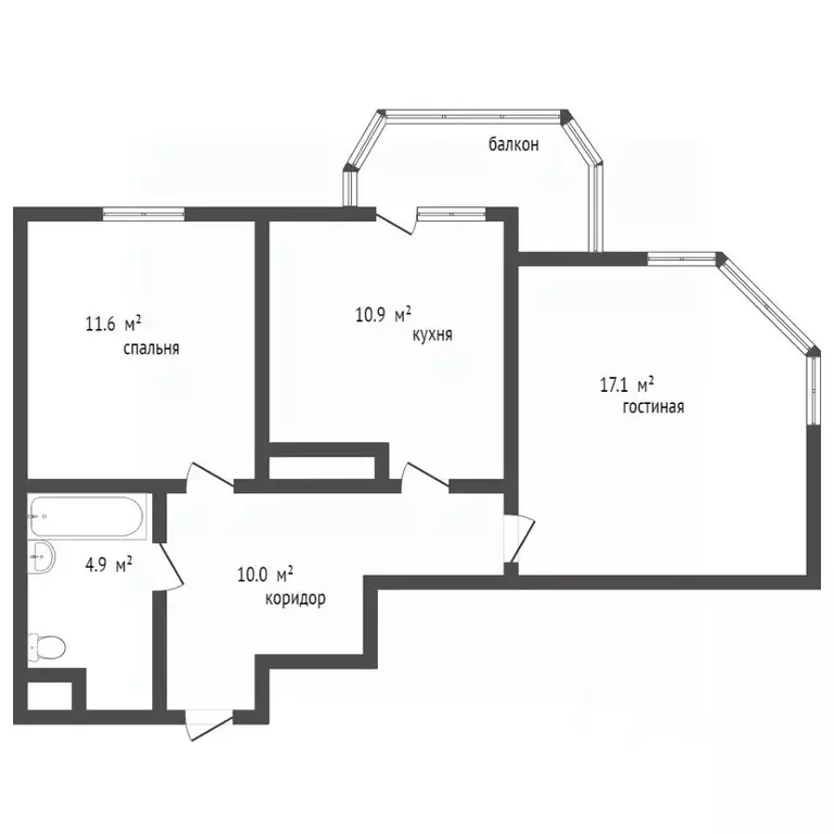 2-к кв. Амурская область, Благовещенск ул. Василенко, 3/1 (54.8 м) - Фото 1