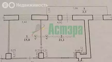 1к в 2-комнатной квартире (21 м) - Фото 1