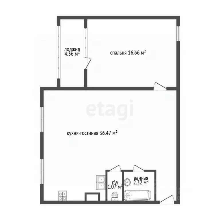 2-к кв. Санкт-Петербург ул. Передовиков, 7 (57.0 м) - Фото 2