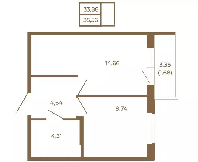 1-комнатная квартира: Сертолово, ЖК Новая История (35.56 м) - Фото 2