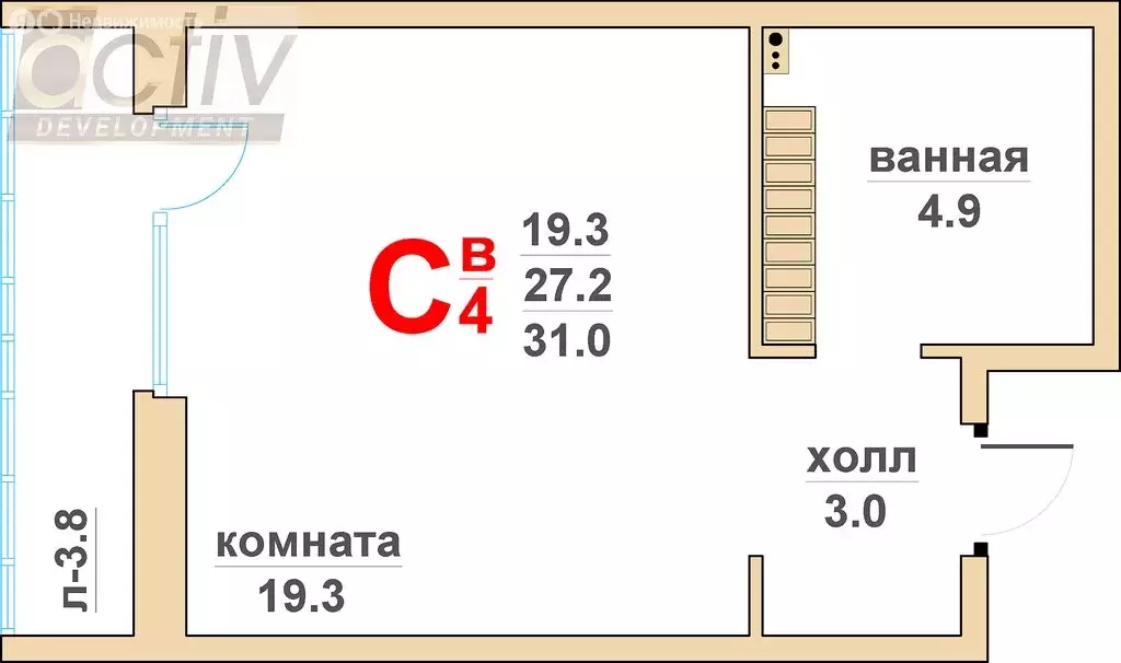 1-комнатная квартира: Верхняя Пышма, ЖК Гранд Успенский (27.3 м) - Фото 0