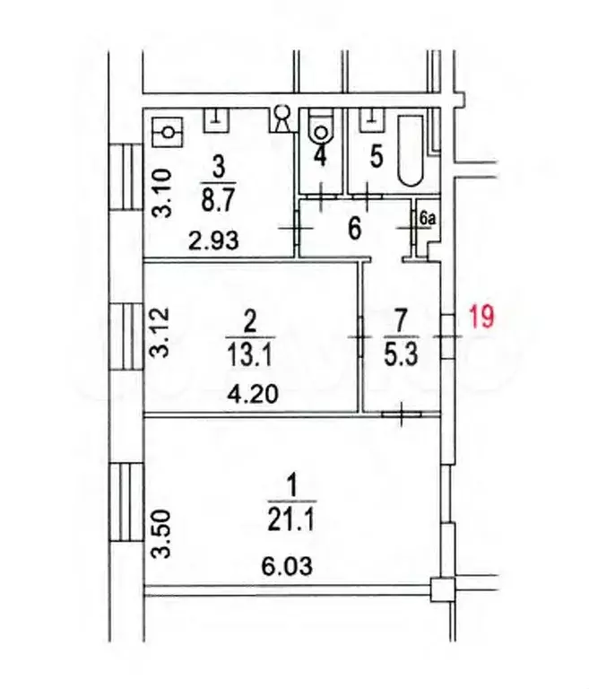 Аукцион: 2-к. квартира, 56,5 м, 6/8 эт. - Фото 0