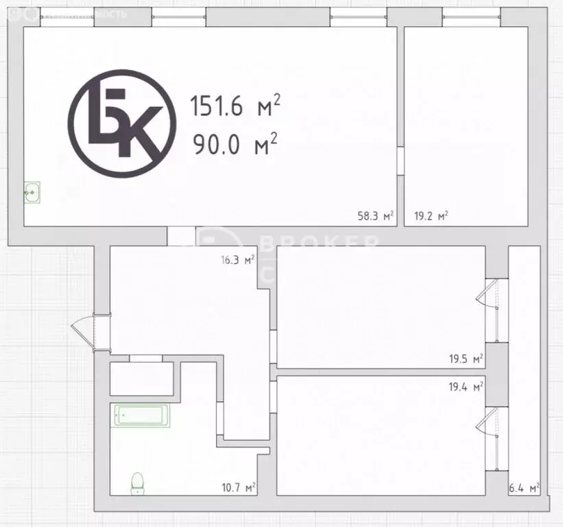 4-комнатная квартира: Новосибирск, улица Крылова, 7/1 (151.6 м) - Фото 1