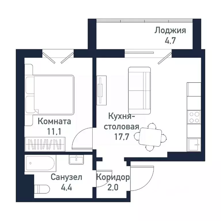 1-к кв. Челябинская область, Челябинский городской округ, пос. ... - Фото 0