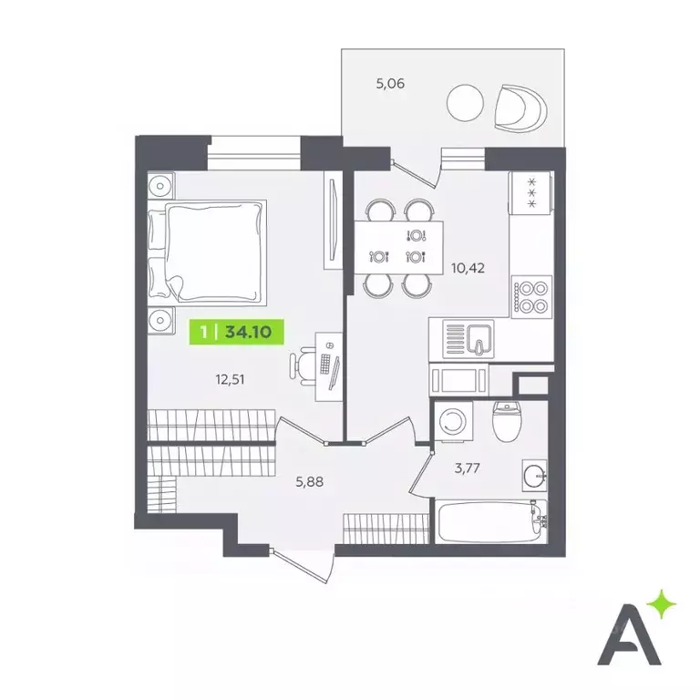 1-к кв. Ленинградская область, Кудрово г. Всеволожский район, ... - Фото 1