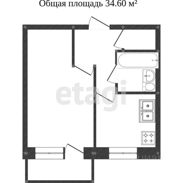 1-к кв. Вологодская область, Вологда Северная ул., 21 (34.4 м) - Фото 1