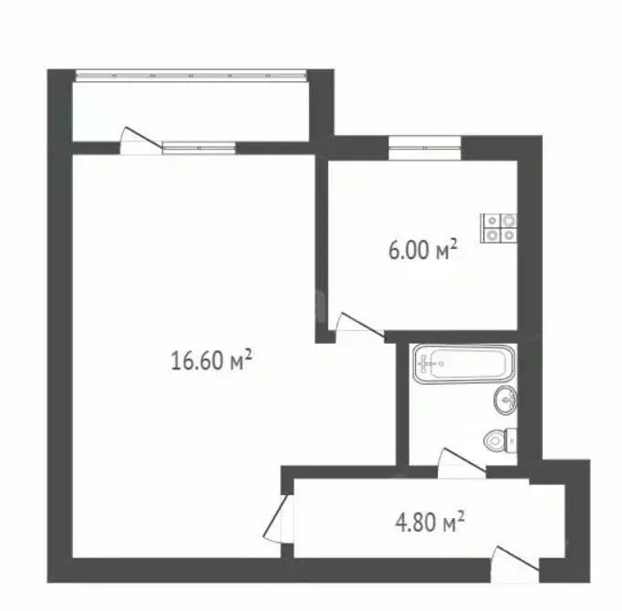 1-к кв. Воронежская область, Борисоглебск Северный мкр, 2 (30.9 м) - Фото 2
