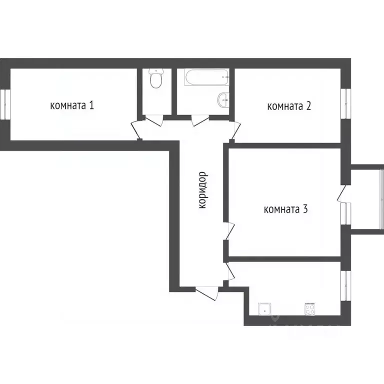 3-к кв. Бурятия, Улан-Удэ ул. Чертенкова, 49 (63.2 м) - Фото 1