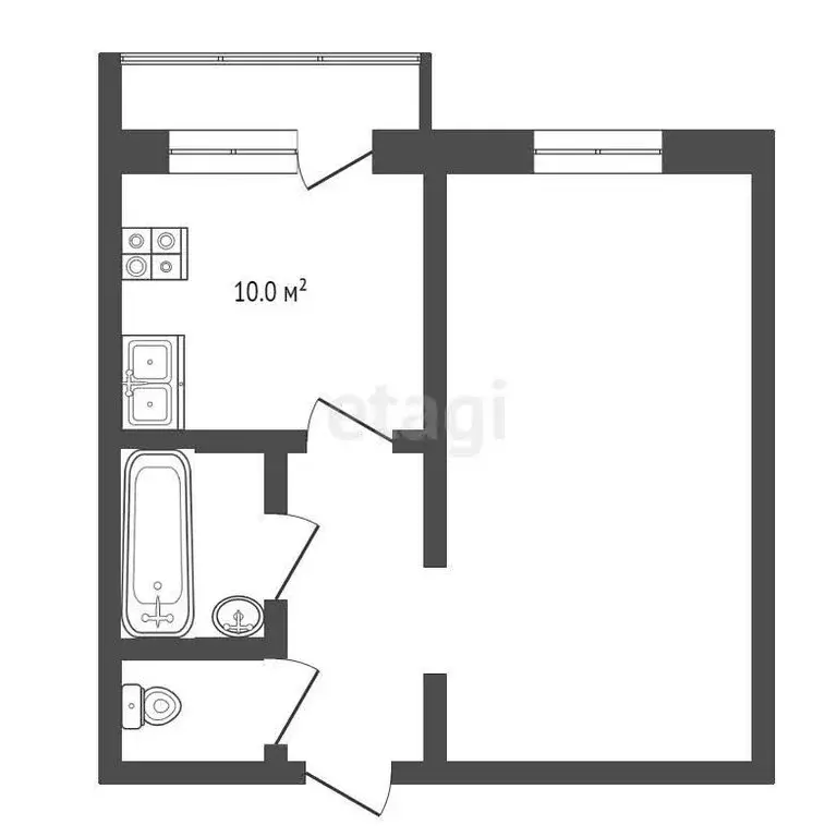 1-комнатная квартира: Липецк, улица Лутова, 8 (40 м) - Фото 0