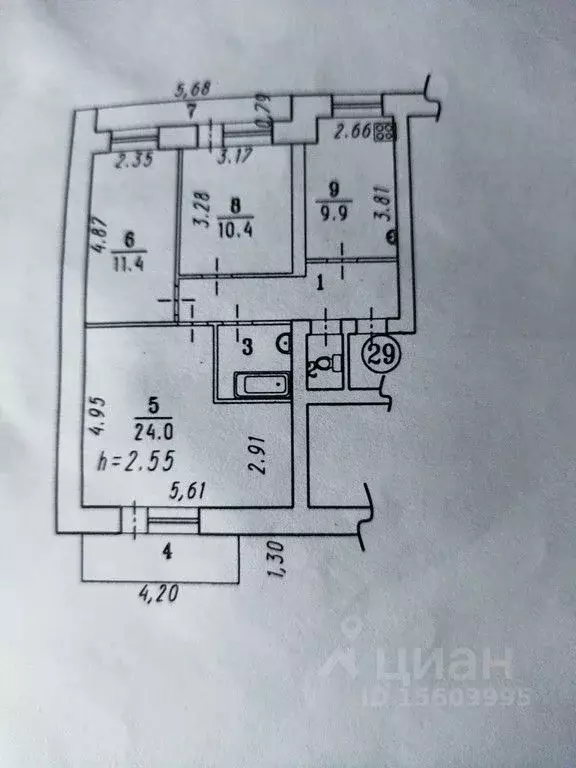 3-к кв. Омская область, Омск ул. Химиков, 32 (74.5 м) - Фото 1