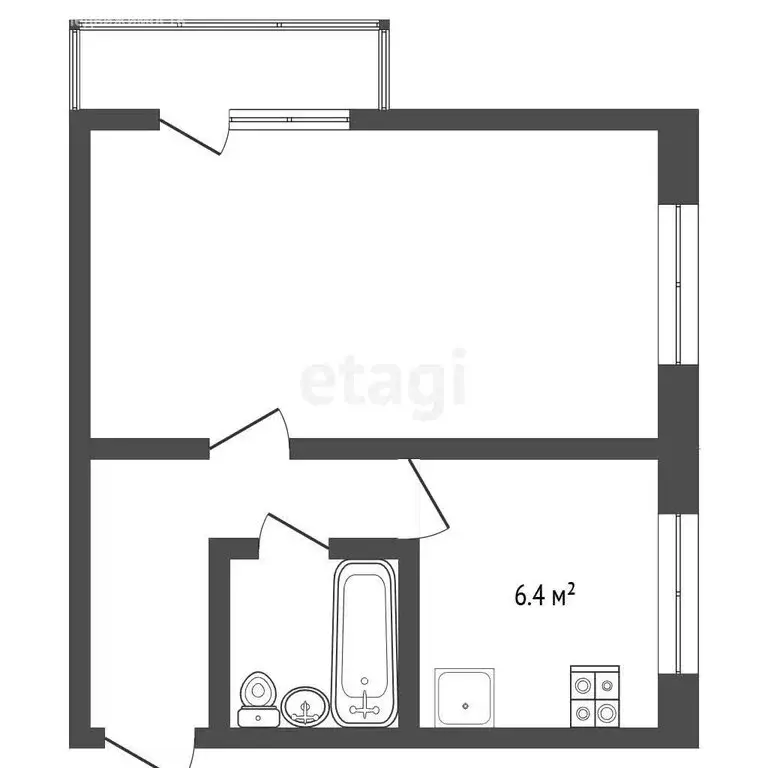 1-комнатная квартира: Воскресенск, микрорайон Цемгигант, улица ... - Фото 1