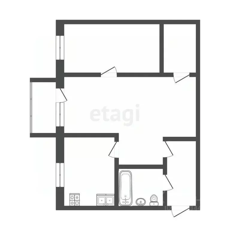 2-к кв. Тюменская область, Тюмень Одесская ул., 39 (42.4 м) - Фото 2