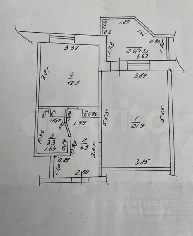 1-к кв. Татарстан, Казань ул. Дубравная, 43А (44.9 м) - Фото 2