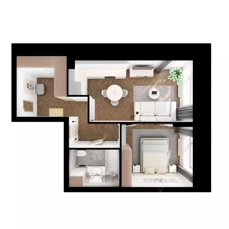 1-к кв. Татарстан, Казань Сиберово жилой комплекс, 2 (42.6 м) - Фото 2