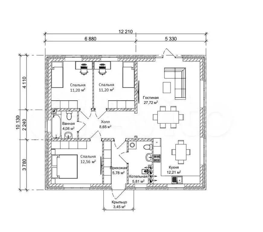 Дом 103 м на участке 8 сот. - Фото 0