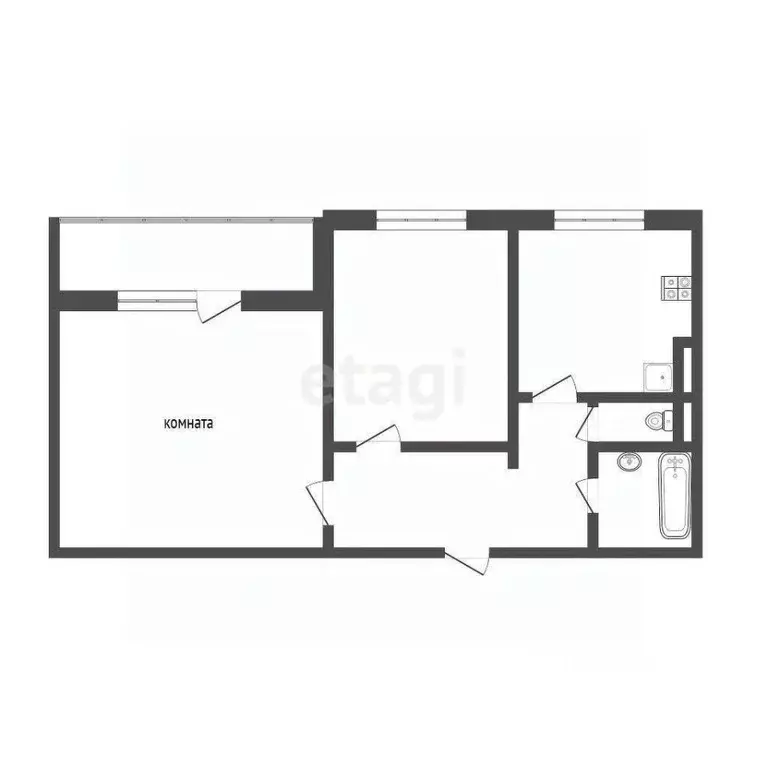 2-к кв. Омская область, Омск ул. 2-я Любинская, 11А (53.2 м) - Фото 2