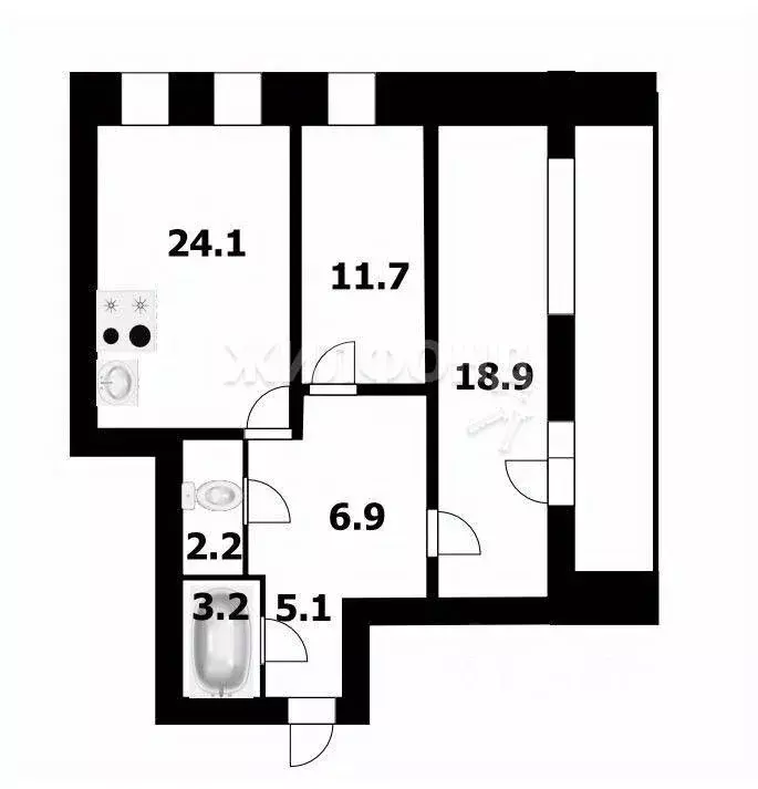 3-к кв. Новосибирская область, Новосибирск Дивногорская ул., 150/3 ... - Фото 0