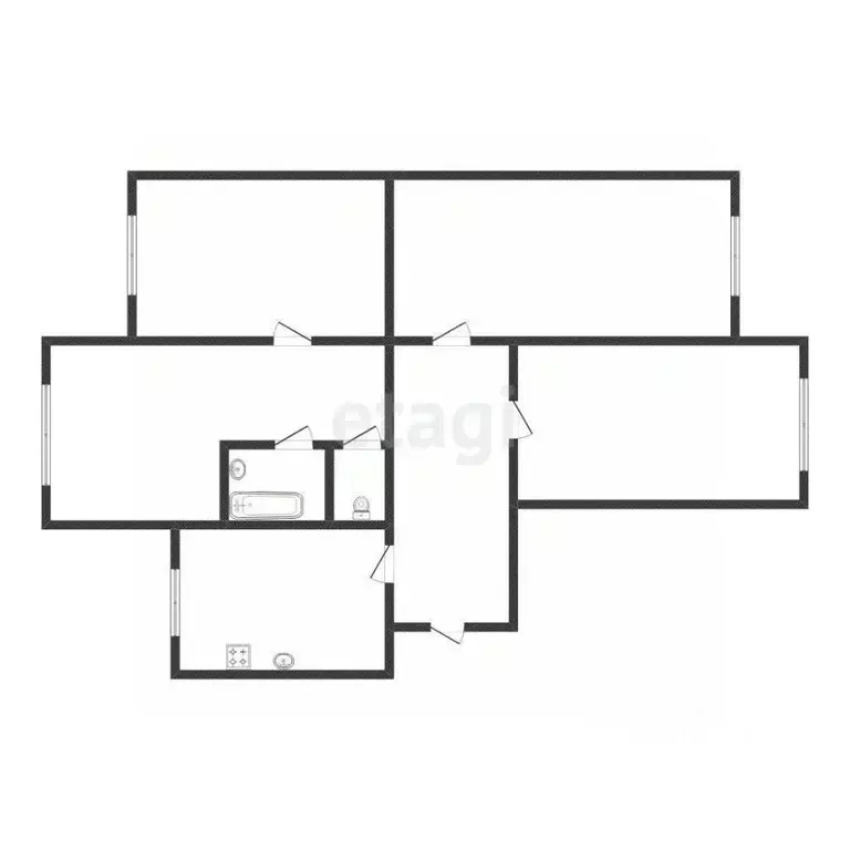 4-к кв. Белгородская область, Белгород 10-й мкр, ул. 60 лет Октября, ... - Фото 2
