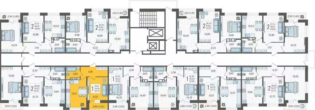 1-комнатная квартира: Краснодар, жилой комплекс Смородина (35.75 м) - Фото 1
