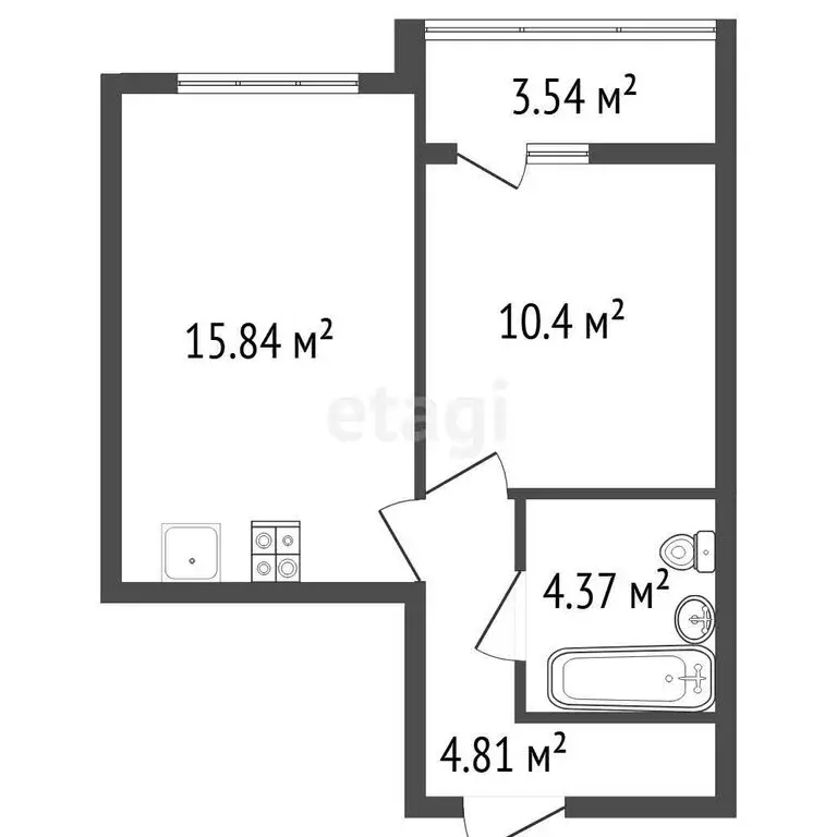 1-комнатная квартира: село Новая Усмань, бульвар Художников, 2Г (35.4 ... - Фото 1