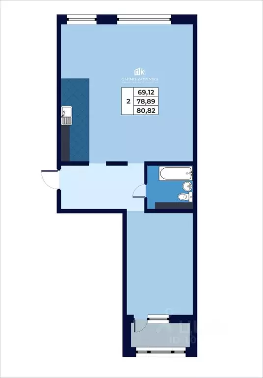 Свободной планировки кв. Камчатский край, Петропавловск-Камчатский ... - Фото 1