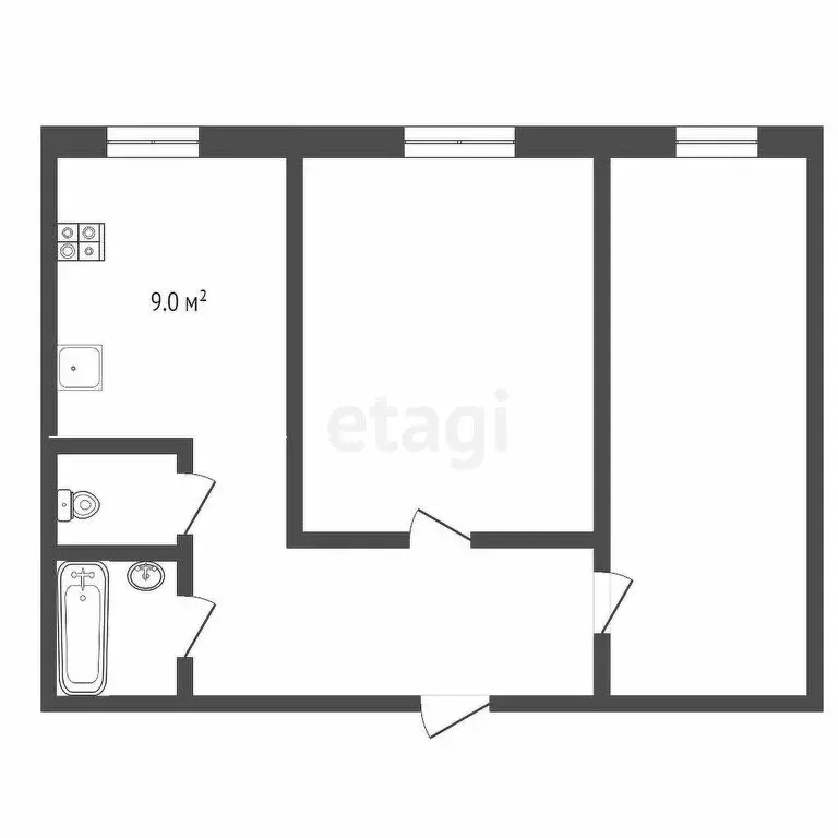 2-комнатная квартира: Челябинск, улица Салавата Юлаева, 29 (51.5 м) - Фото 1