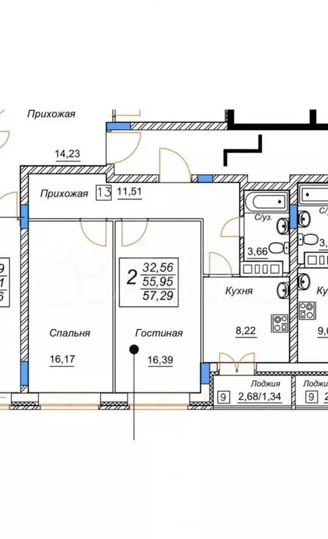 2-комнатная квартира: Пермь, Переселенческая улица, 100 (57 м) - Фото 0