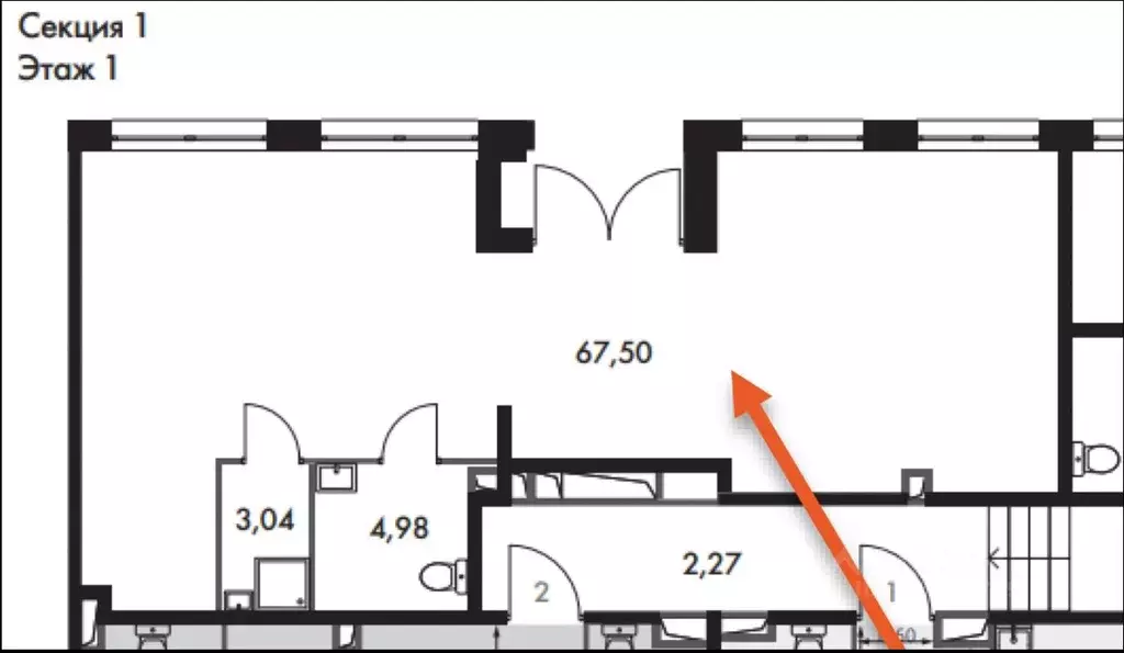 Помещение свободного назначения в Москва № 3 кв-л, 6к1 (76 м) - Фото 2