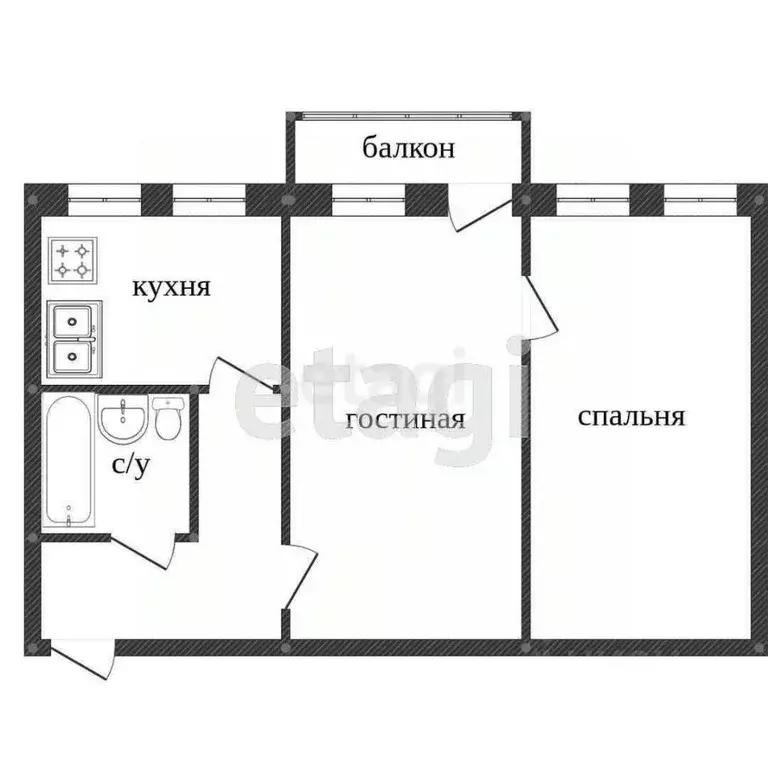 2-к кв. Калининградская область, Калининград Зарайская ул., 19 (69.0 ... - Фото 1