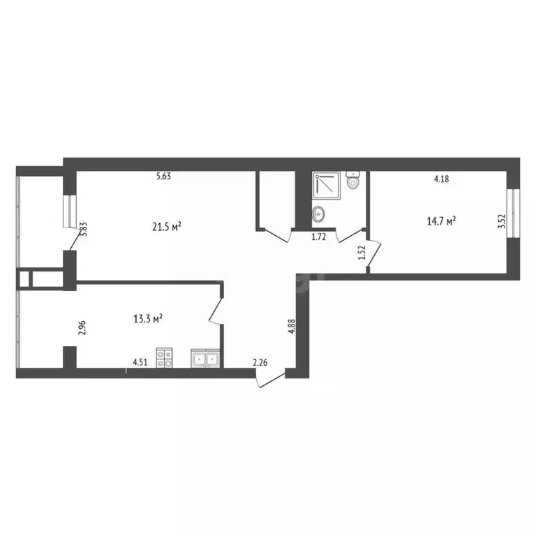 2-к кв. Тюменская область, Тюмень ул. Линейная, 15 (66.9 м) - Фото 1