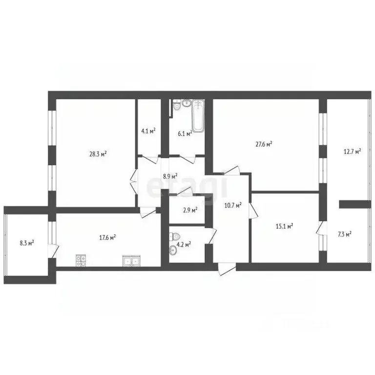 3-к кв. Тюменская область, Тюмень Минская ул., 65к2 (146.0 м) - Фото 2