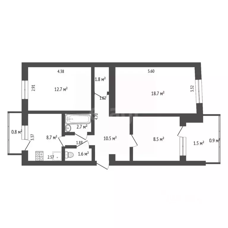 3-к кв. Крым, Саки ш. Евпаторийское (68.4 м) - Фото 2