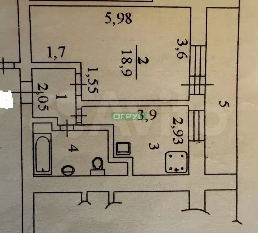 1-к. квартира, 38,6 м, 8/10 эт. - Фото 0