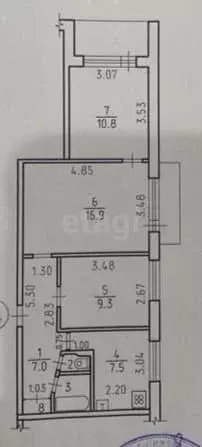 3-к кв. Удмуртия, Ижевск ул. Имени Татьяны Барамзиной, 10А (55.0 м) - Фото 2