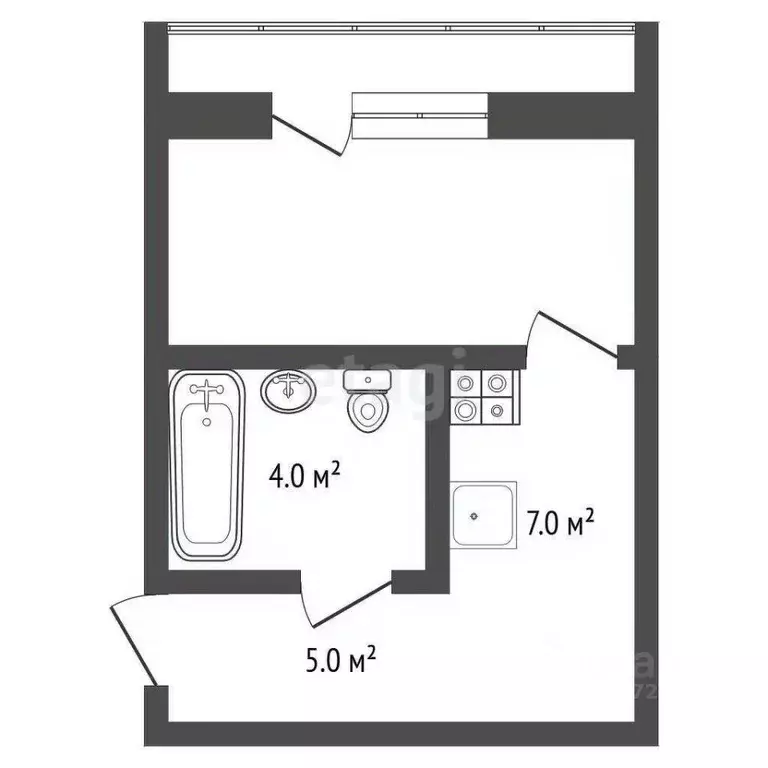 Студия Башкортостан, Стерлитамак просп. Октября, 56 (36.3 м) - Фото 2