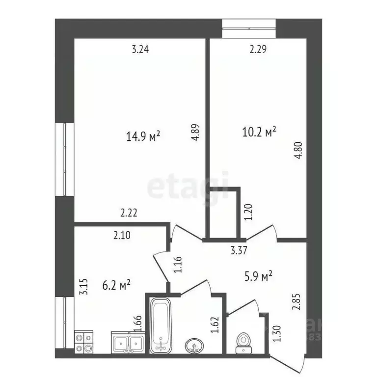 2-к кв. Свердловская область, Талицкий городской округ, пос. Троицкий ... - Фото 2