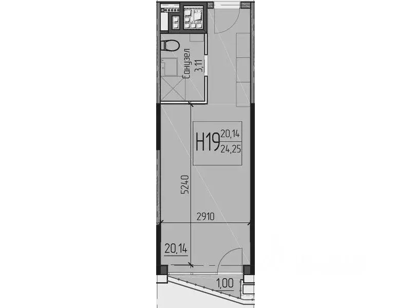 1-к кв. московская область, одинцово ул. чистяковой, 8с2 (24.0 м) - Фото 0