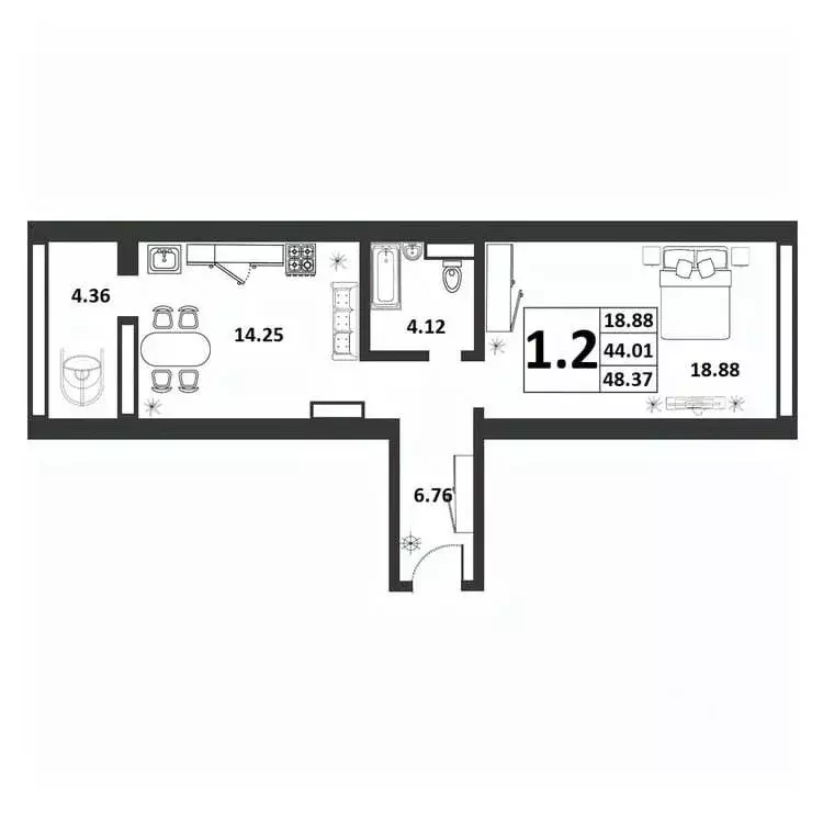 1-к кв. Новгородская область, Великий Новгород ул. Якова Павлова, 15 ... - Фото 1