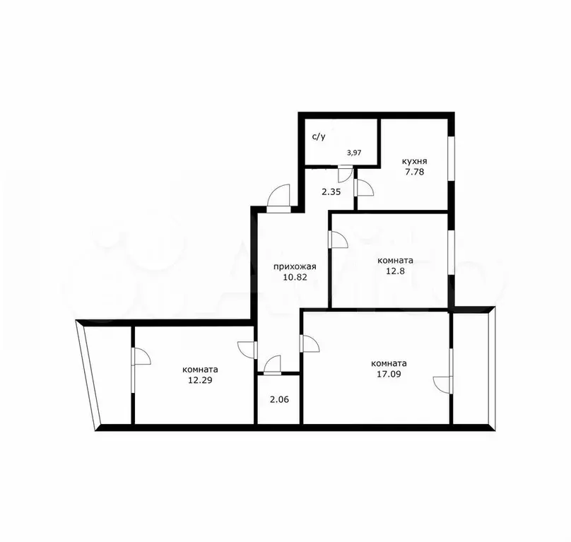 3-к. квартира, 76 м, 6/10 эт. - Фото 0