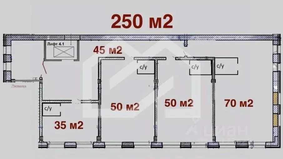 Офис в Москва ул. Фридриха Энгельса, 46С7 (575 м) - Фото 2