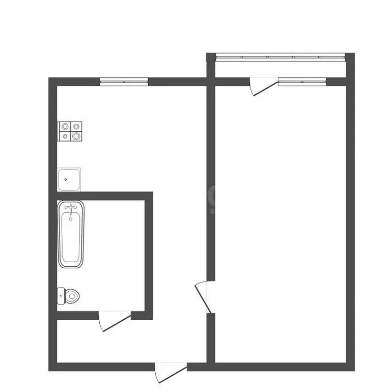 1-комнатная квартира: Усть-Катав, 1-й микрорайон, 7 (29.9 м) - Фото 1