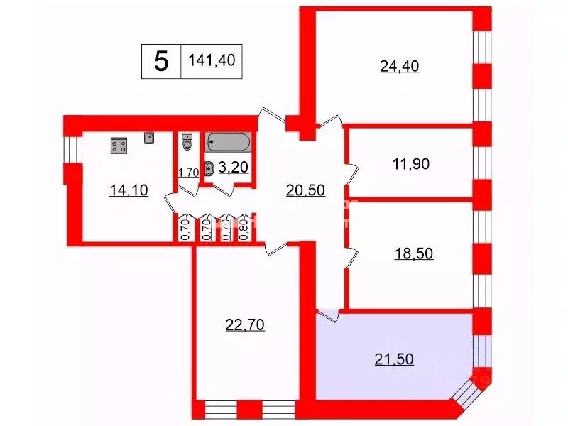 Комната Санкт-Петербург ул. Академика Лебедева, 15/1 (21.5 м) - Фото 1