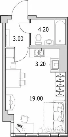 Квартира-студия, 29 м, 4/5 эт. - Фото 0