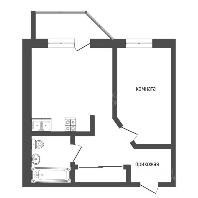 1-к кв. Тюменская область, Тюмень ул. Газопромысловая, 1к1 (37.4 м) - Фото 2